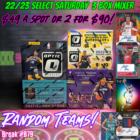 Break 879 - 22/23 NBA Select Hobby x Optic Fast Break Random Teams - $49 a spot