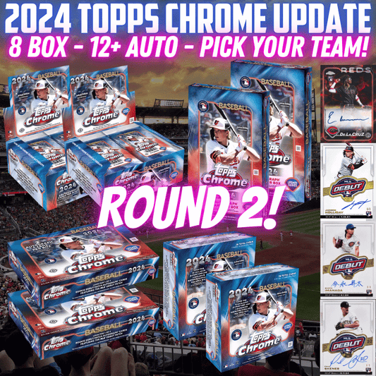 Break 3845 - 2024 MLB Topps Chrome Update - 8 Box Monster Debut Mixer - Pick Your Team!