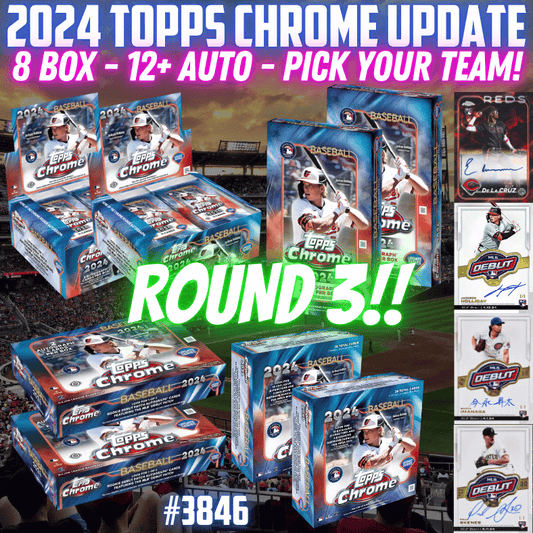 Break 3846 - 2024 MLB Topps Chrome Update - 8 Box Monster Debut Mixer - Pick Your Team!