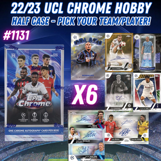 Break 1131 - 22/23 Topps UEFA Club Competition Chrome HOBBY Half Case - 6 Boxes - Pick Your Player / Team