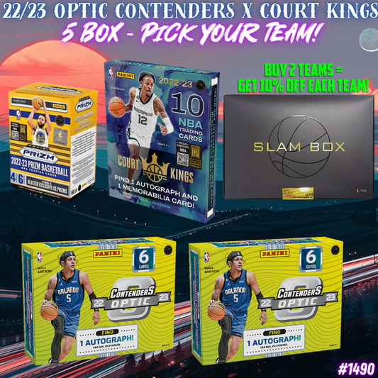 Break 1490 - NBA 22/23 Optic Contenders x Court Kings 5 Box - Pick Your Team!