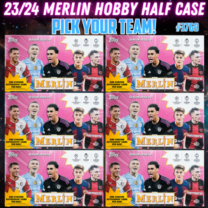 Break 3769 - 23/24 UEFA Club Comp Merlin HOBBY - HALF Case - Pick Your Team!