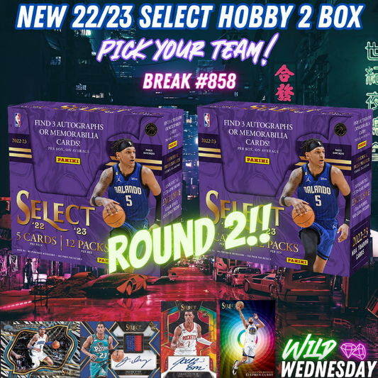 Break 858 - NBA 22/23 Select Hobby 2 Box - Pick Your Team! ROUND 2