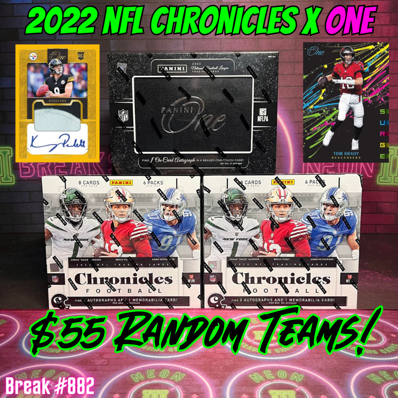 Break 882 - 2022 NFL Panini One + Chronicles Hobby - 3 Box Random Teams!