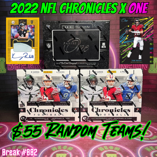 Break 882 - 2022 NFL Panini One + Chronicles Hobby - 3 Box Random Teams!