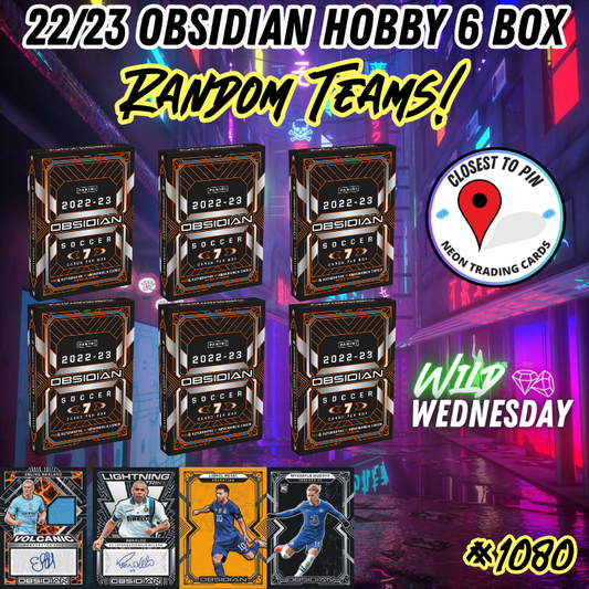 Break 1080 - 22/23 Obsidian Soccer Hobby 6 Box Half Case - $149 Random Teams!