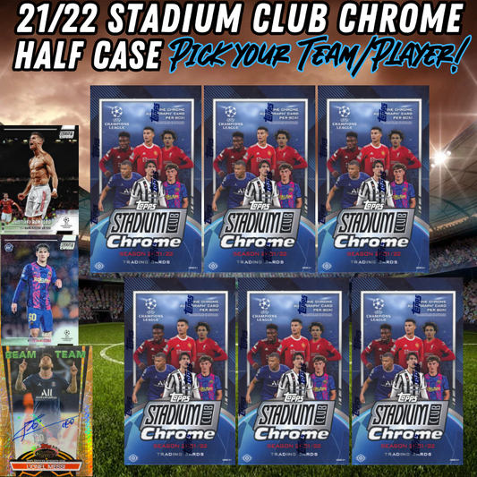 Break 2135 - 21/22 Stadium Club Chrome Hobby - Half Case - Pick Your Team!