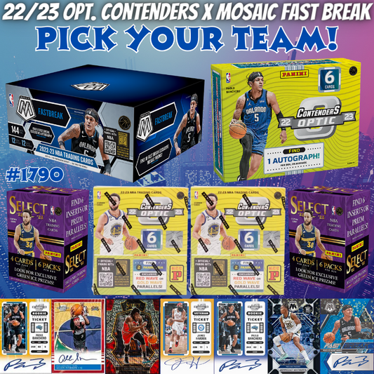 Break 1790 - NBA 22/23 Optic Contenders x Fast Break 6 Box - Pick Your Team!