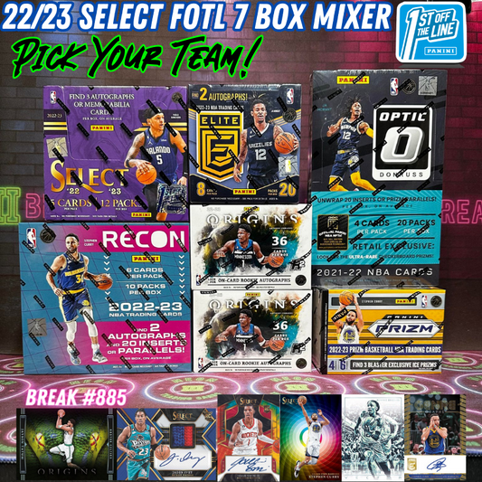 Break 885 - NBA 22/23 Select FOTL x Triple Hobby 7 Box Mega Mixer - Pick Your Team!