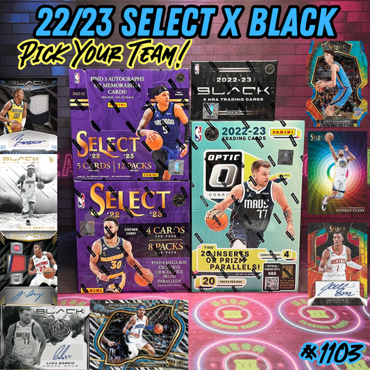 Break 1103 - NBA - 22/23 Select Hobby x Panini BLACK 4 Box Pick Your Team