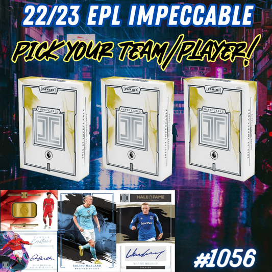 Break 1056 - 22/23 EPL Impeccable Hobby FULL CASE - Pick Your Team/Player!