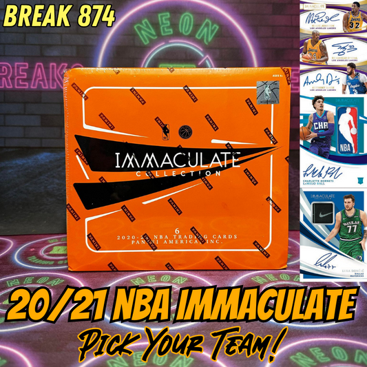 Break 874 - NBA 20/21 Immaculate Collection - Pick Your Team