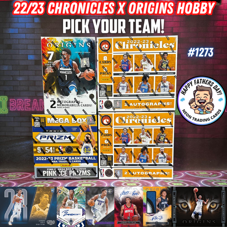 Break 1273 - NBA 22/23 Chronicles x Origins Hobby 4 Box - Pick Your Team!