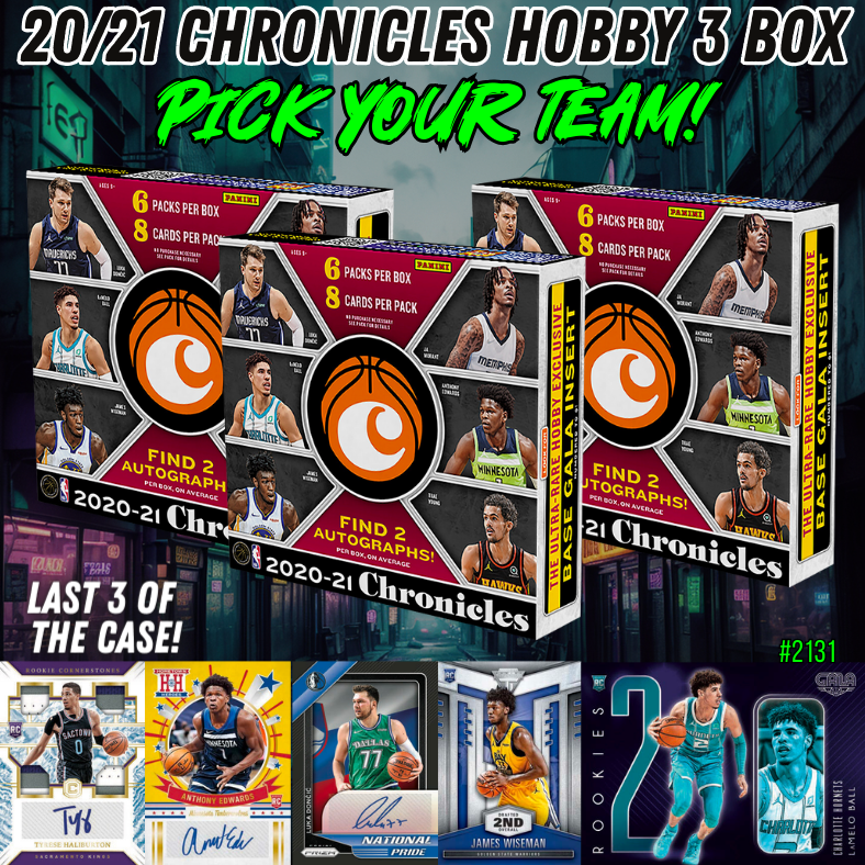 Break 2131 - NBA 20/21 Chronicles 3 Box - Pick Your Team!