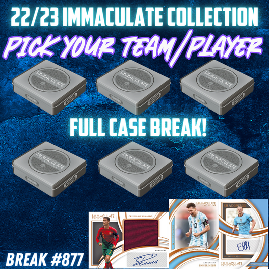 Break 877 - 22/23 Immaculate Soccer Collection Full Case - 6 Boxes - Pick Your Team