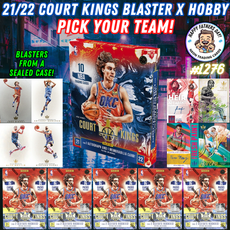 Break 1276 - NBA 21/22 Court Kings Blaster x Hobby 6 Box - Pick Your Team!