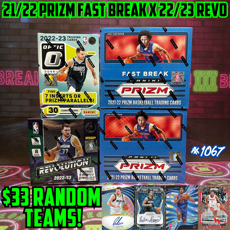 Break 1067 - NBA Dual Year Prizm Fast Break x Revolution 4 Box - $33 Random Teams!