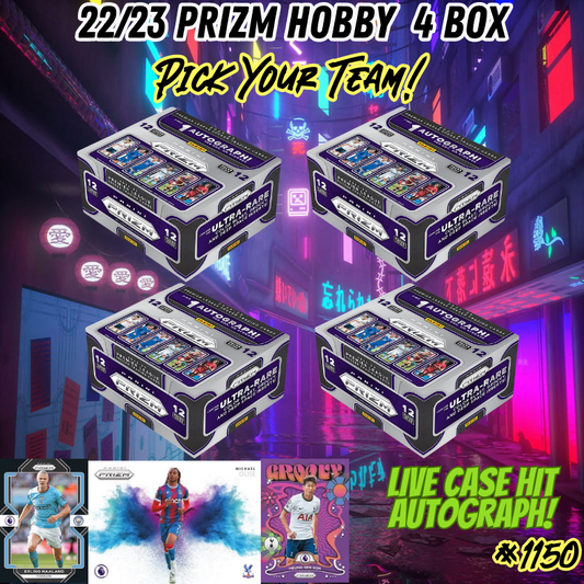 Break 1150 - 22/23 EPL Prizm Hobby - 4 Boxes - Pick Your Team!