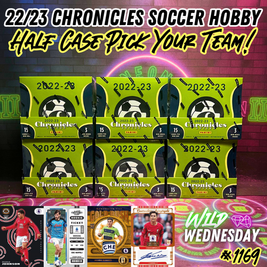 Break 1169 - 22/23 Chronicles Soccer - Half Case - 6 Boxes - Pick Your Team!