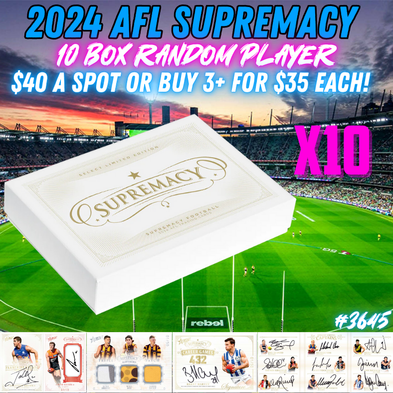 Break 3645 - AFL GRAND FINAL DAY SPECTACULAR - 2024 Select AFL Supremacy - 10 Box - Random Player!