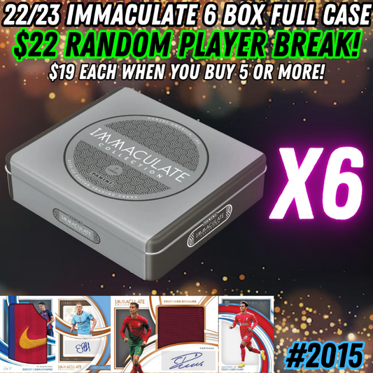 Break 2015 - 22/23 Immaculate Soccer 6 Box FULL CASE - Random Player Break!