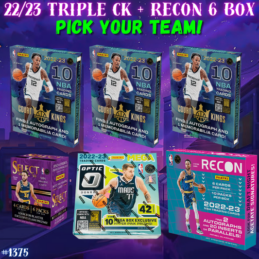 Break 1375 - NBA 22/23 Triple Court Kings + Recon 6 Box - Pick Your Team!