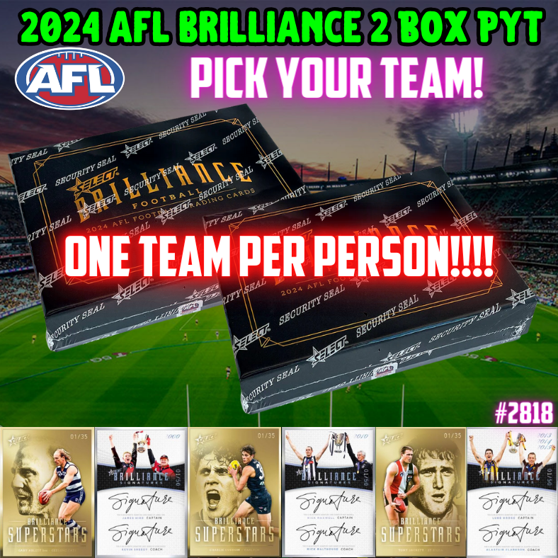 Break 2818 - 2024 Select AFL Brilliance Superstars - 2 Box - Pick Your Team - MAX 1 TEAM PER PERSON