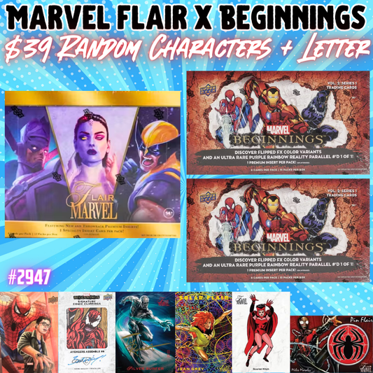 Break 2947 - Dual Year Marvel Flair x Beginnings - Random Characters + Letter - $39 a spot!