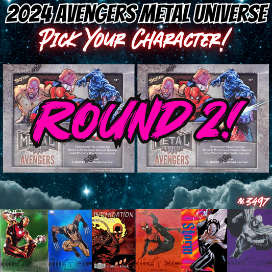 Break 3497 - 2024 Marvel Avengers Metal Universe - 2 Box - Pick Your Character/Team ROUND 2!