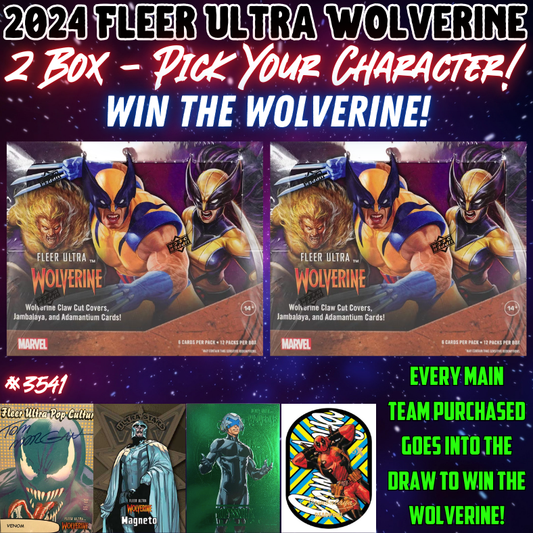 Break 3541 - 2024 Fleer Ultra Wolverine Hobby - 2 Box - Pick Your Character & WIN THE WOLVERINE!