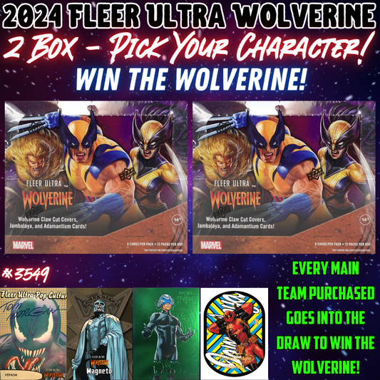 Break 3549 - 2024 Fleer Ultra Wolverine Hobby - 2 Box - Pick Your Character & WIN THE WOLVERINE!