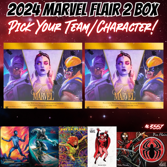 Break 3557 - 2024 Marvel Flair - 2 Box - Pick Your Character/Team!