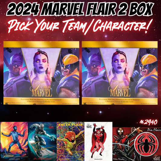 Break 2940 - 2024 Marvel Flair 2 Box - Pick Your Character/Team!