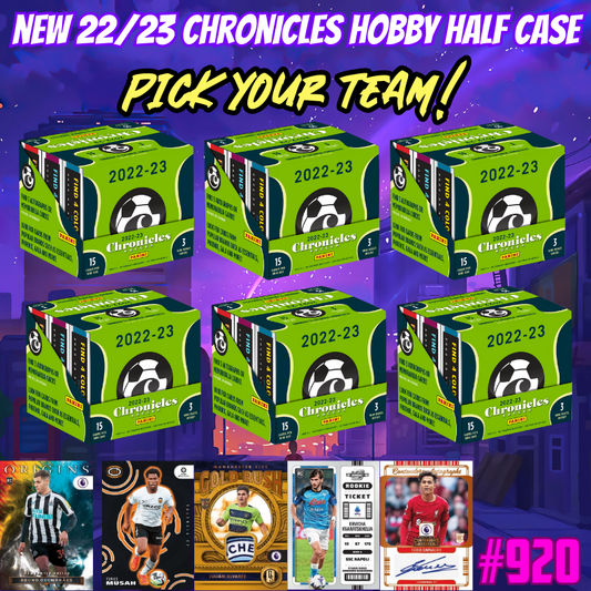 Break 920 - 22/23 Chronicles Soccer Hobby Half Case - Pick Your Team