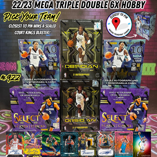 Break 922 - NBA 22/23 Select x Obsidian x Court Kings 6 Box Triple Double - Pick Your Team!