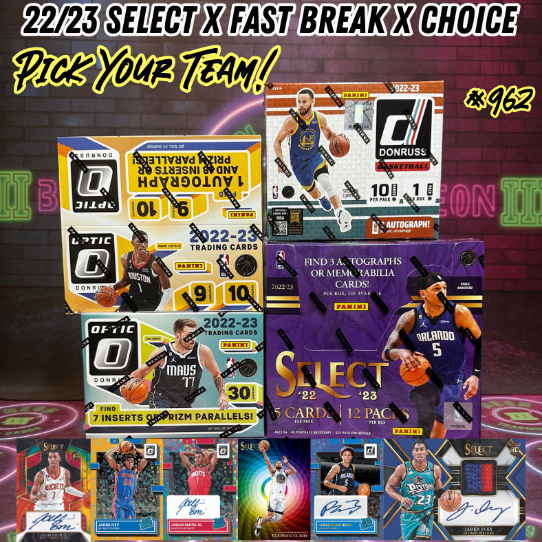 Break 962 - NBA 22/23 Select x Choice x Fast Break 4 Box - Pick Your Team!