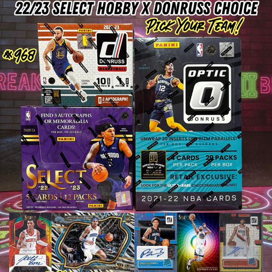 Break 968 - NBA 22/23 Select Hobby x Donruss Choice 3 Box - Pick Your Team!