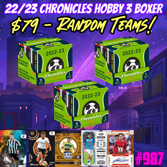 Break 987 - 22/23 Chronicles Soccer Hobby 3 Box - Random Teams!