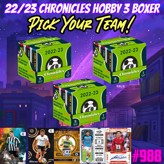 Break 988 - 22/23 Chronicles Soccer Hobby 3 Box - Pick Your Team!