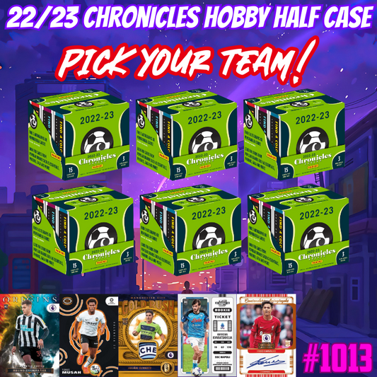 Break 1013 - 22/23 Chronicles Soccer Hobby HALF CASE - 6 Boxes - Pick Your Player/Team