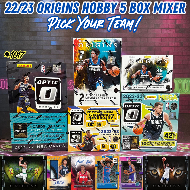 Break 1017 - NBA 22/23 Origins Hobby 5 Box Mixer - Pick Your Team!