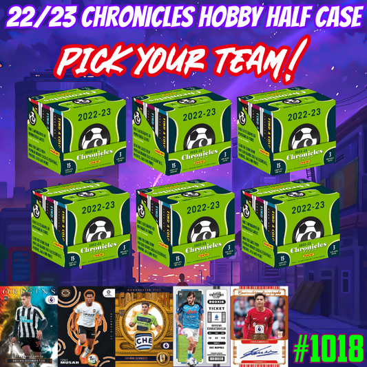 Break 1018 - 22/23 Chronicles Soccer Hobby HALF CASE - 6 Boxes - Pick Your Player/Team