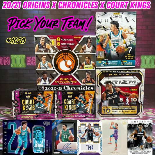 Break 1020 - NBA 20/21 Origins x Chronicles Hobby - 5 Box Pick Your Team!