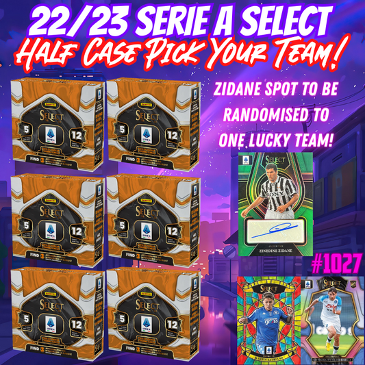 Break 1027 - 22/23 Serie A Select HALF CASE - 6 Boxes - Pick Your Team