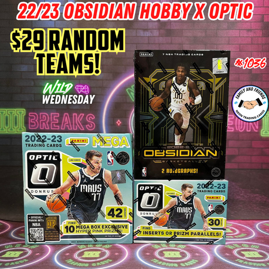 Break 1036 - NBA 22/23 Obsidian Hobby x Optic 3 Box - $29 Random Teams!