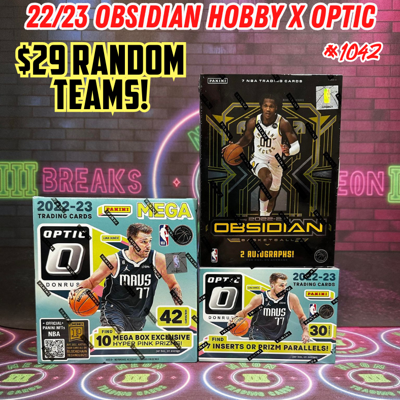 Break 1042 - NBA 22/23 Obsidian Hobby x Optic 3 Box - $29 Random Teams!