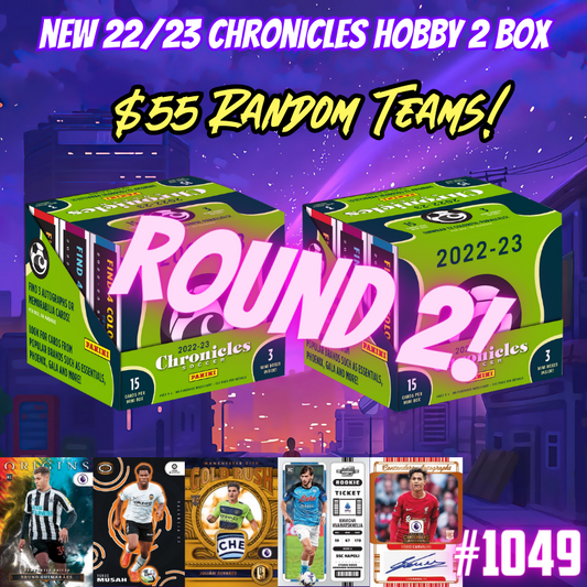 Break 1049 - 22/23 Chronicles Soccer Hobby 2 Box - Random Teams! Round 2!