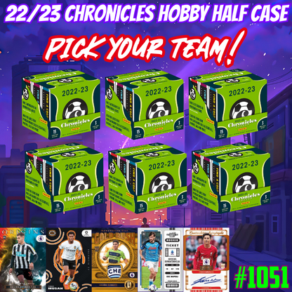 Break 1051 - 22/23 Chronicles Soccer Hobby HALF CASE - Pick Your Team