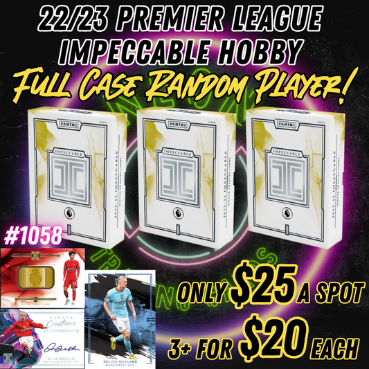 Break 1059 - 22/23 Impeccable Premier League Soccer - Full Case - RANDOM PLAYER - From $20 a spot!