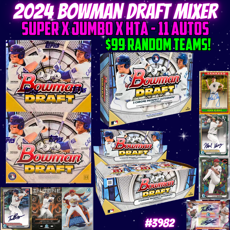 Break 3982 - 2024 Bowman Draft Trifecta - SUPER x JUMBO x HTA - Random Teams!